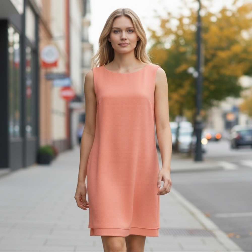 Amie Coral Sleeveless Dress - Size Large